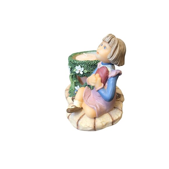 Penny Buttons 1st edition Candle Holder Vintage Girl With Heart Love - Picture 5 of 10